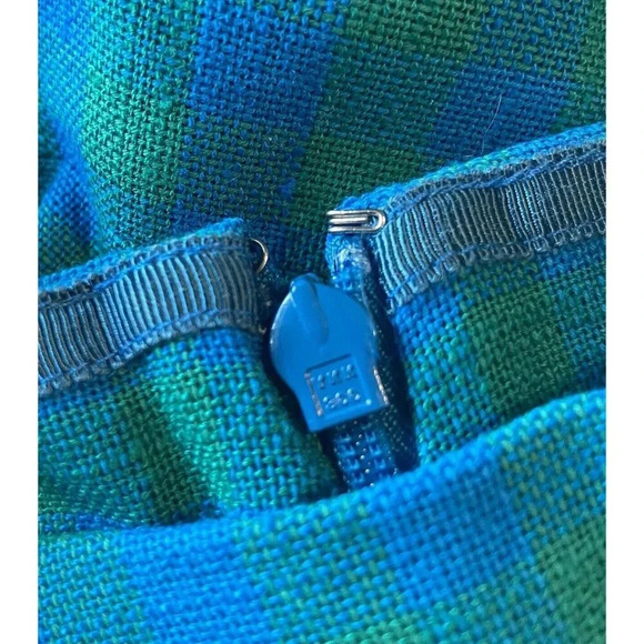 J.Crew Sheath Dress in Colorful Deep Blues Gingham Size 10 Preppy ($198) Classic - Picture 15 of 16